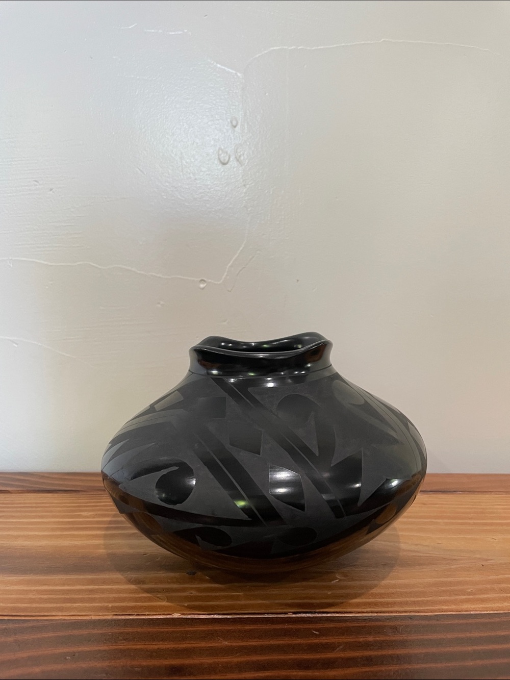 Jeronimo Villalpando Black Geometric Tribal Mata Ortiz Pottery Handmade Artisan